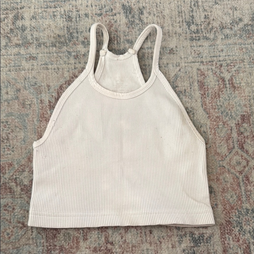 Cream Ribbed Tank Top - Picture 3 of 4